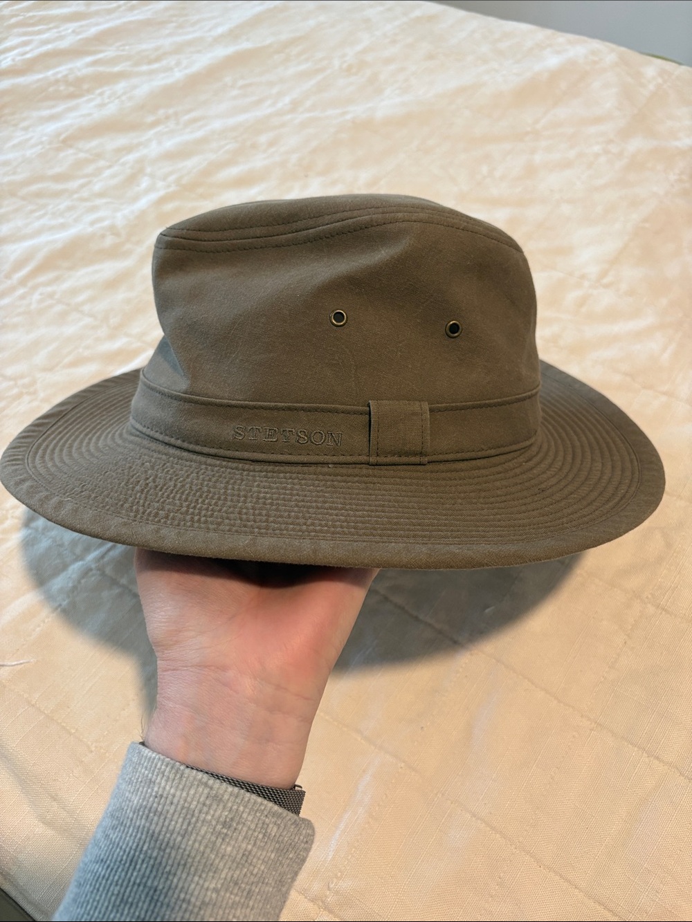 Stetson Men's Olive Green 100% Cotton Outback Hat